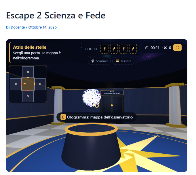 Escape Room scienza e fede